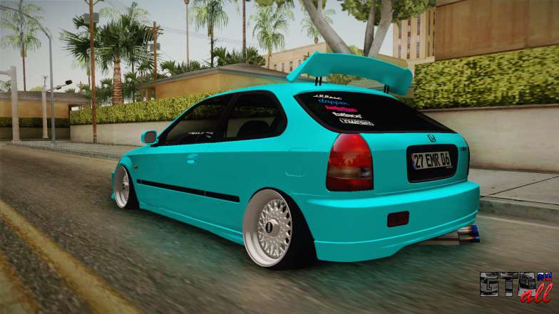 Honda Civic Hatchback для GTA San Andreas задняя часть