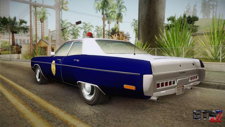 Plymouth Fury 1969 Kansas State Police для GTA San Andreas вид сзади