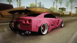 Nissan GT-R R35 2015 Liberty Walk Performance для GTA San Andreas вид сзади