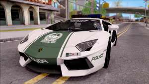 Lamborghini Aventador LP700-4 Dubai HS Police для GTA San Andreas экстерьер