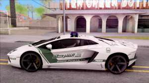 Lamborghini Aventador LP700-4 Dubai HS Police для GTA San Andreas в профиль