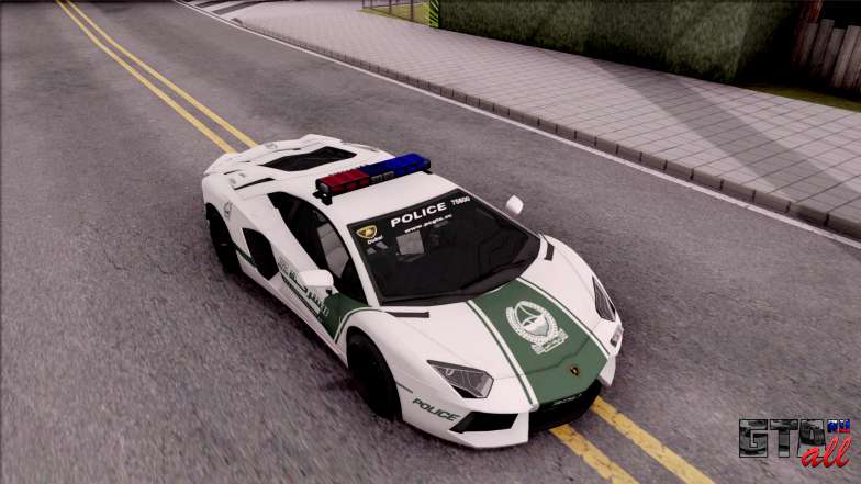 Lamborghini Aventador LP700-4 Dubai HS Police для GTA San Andreas общий вид