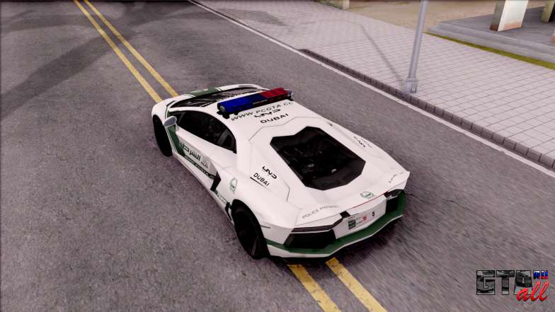 Lamborghini Aventador LP700-4 Dubai HS Police для GTA San Andreas вид сверху