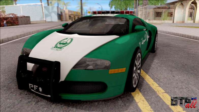 Bugatti Veyron Dubai High Speed Police для GTA San Andreas вид спереди