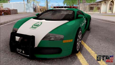 Bugatti Veyron Dubai High Speed Police для GTA San Andreas вид спереди