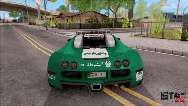 Bugatti Veyron Dubai High Speed Police для GTA San Andreas вид сзади