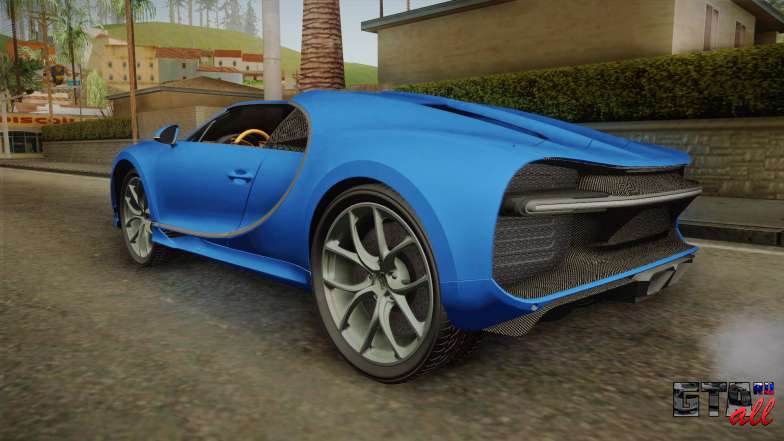 Bugatti Chiron Spyder для GTA San Andreas вид сзади