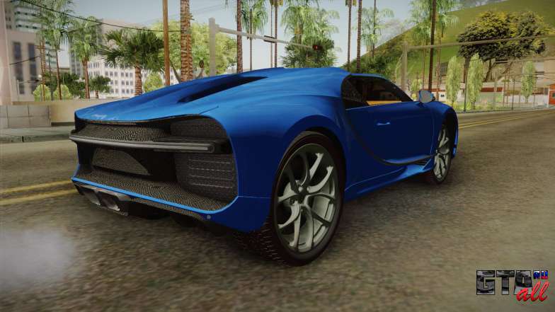 Bugatti Chiron Spyder для GTA San Andreas задняя часть