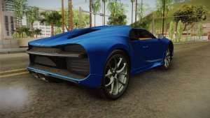 Bugatti Chiron Spyder для GTA San Andreas задняя часть