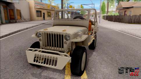 Jeep Willys MB 1945 для GTA San Andreas вид спереди