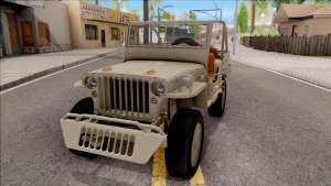 Jeep Willys MB 1945 для GTA San Andreas вид спереди