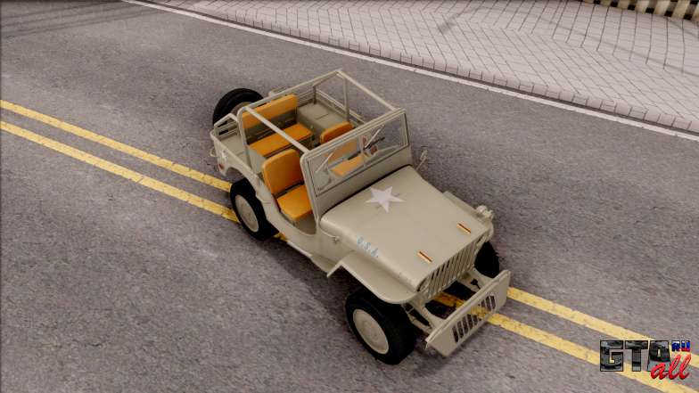 Jeep Willys MB 1945 для GTA San Andreas вид сверху