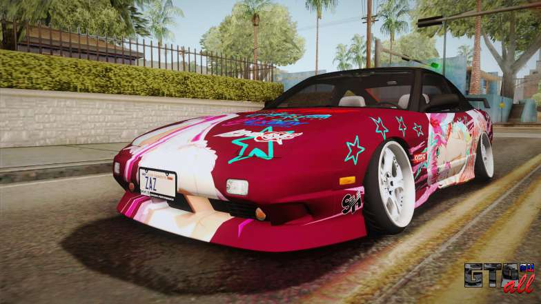 Nissan 240SX Ousawa Miu Itasha для GTA San Andreas вид спереди