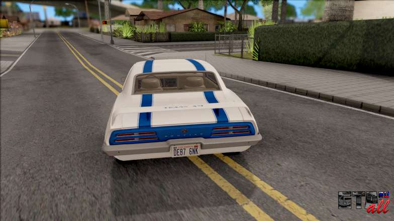 Pontiac Firebird Trans Am Coupe 1969 для GTA San Andreas вид сзади