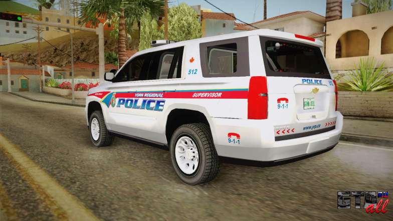 Chevrolet Tahoe PPV 2016 YRP для GTA San Andreas вид сзади