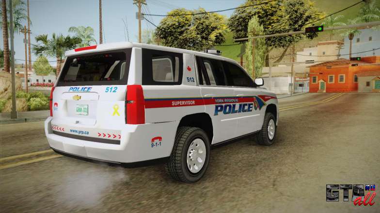 Chevrolet Tahoe PPV 2016 YRP для GTA San Andreas задняя часть