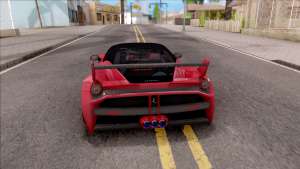 Ferrari 458 Italia Misha Design для GTA San Andreas вид сзади