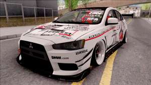 Mitsubishi Lancer Evolution X KC Itasha для GTA San Andreas вид спереди