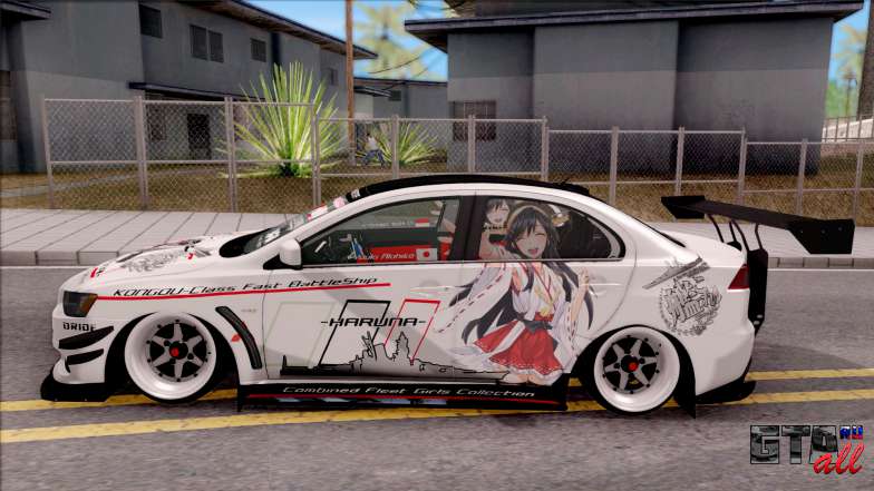 Mitsubishi Lancer Evolution X KC Itasha для GTA San Andreas вид сбоку