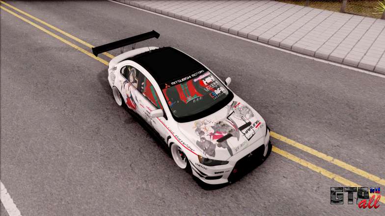 Mitsubishi Lancer Evolution X KC Itasha для GTA San Andreas общий вид