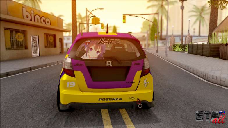 Honda Jazz RS W Rize Tedeza Itasha для GTA San Andreas вид сзади