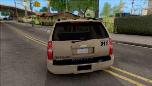 Chevrolet Tahoe Bayside Police Department 2010 для GTA San Andreas вид сзади