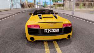 Audi R8 Cabriolet для GTA San Andreas вид сзади