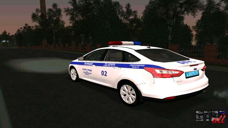 Ford Focus Police для GTA San Andreas вид сзади