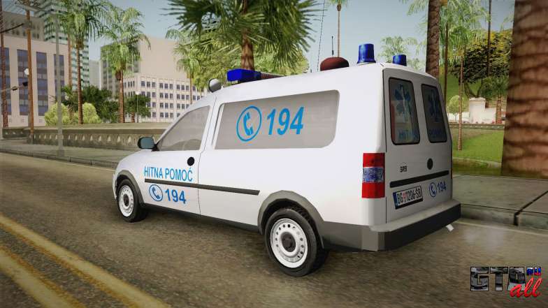 Opel Combo Ambulance для GTA San Andreas вид сбоку