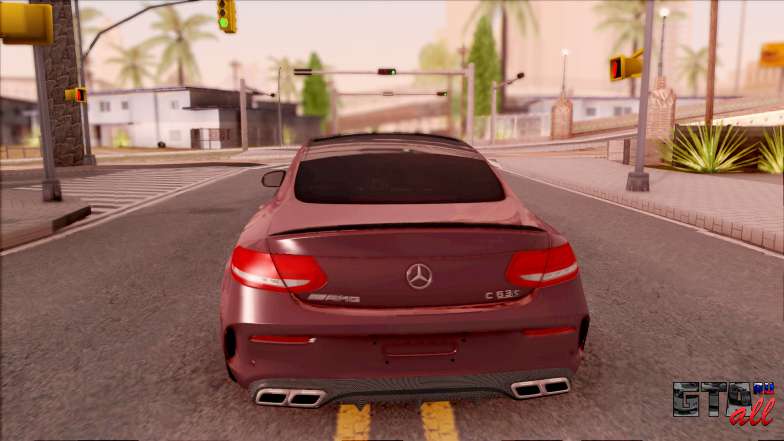 Mercedes-Benz C63S AMG Coupe 2016 для GTA San Andreas вид сзади