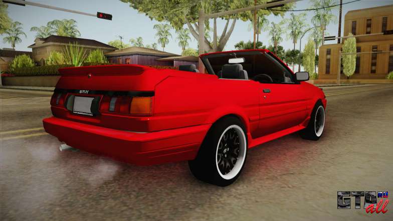 Toyota AE86 Cabrio для GTA San Andreas вид сзади