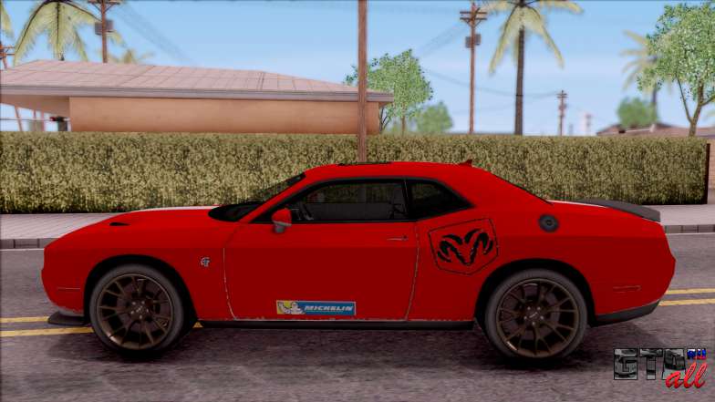 Dodge Challenger Hellcat Consept для GTA San Andreas вид сбоку