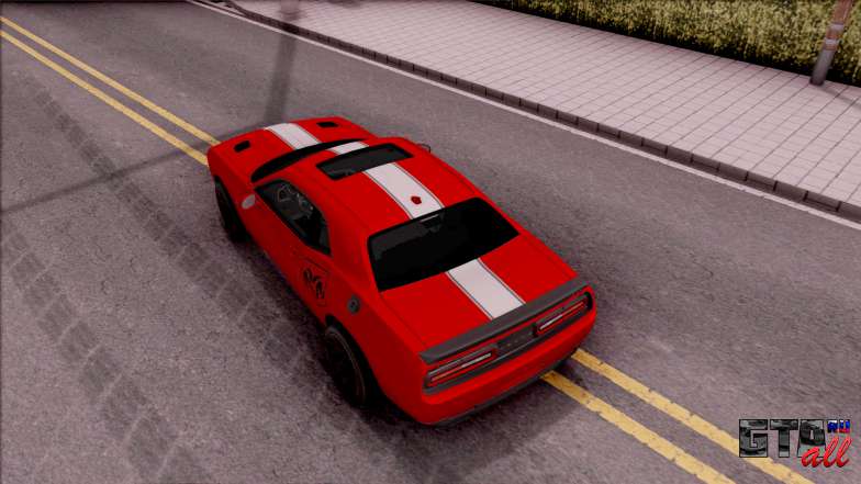 Dodge Challenger Hellcat Consept для GTA San Andreas вид сверху