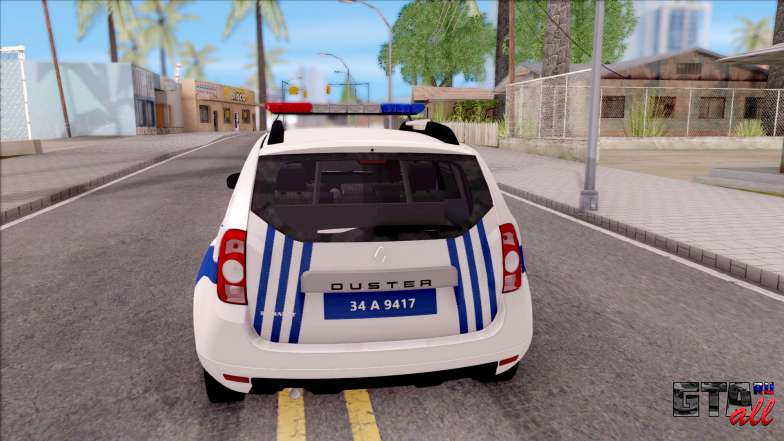 Renault Duster Turkish Police Patrol Car для GTA San Andreas вид сзади