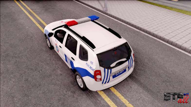 Renault Duster Turkish Police Patrol Car для GTA San Andreas вид сверху