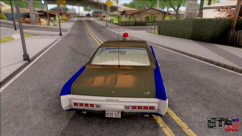 Plymouth Fury 1972 Housing Authority Police для GTA San Andreas вид сзади