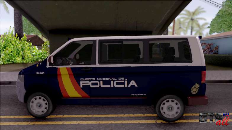 Volkswagen Transporter Spanish Police для GTA San Andreas вид сбоку