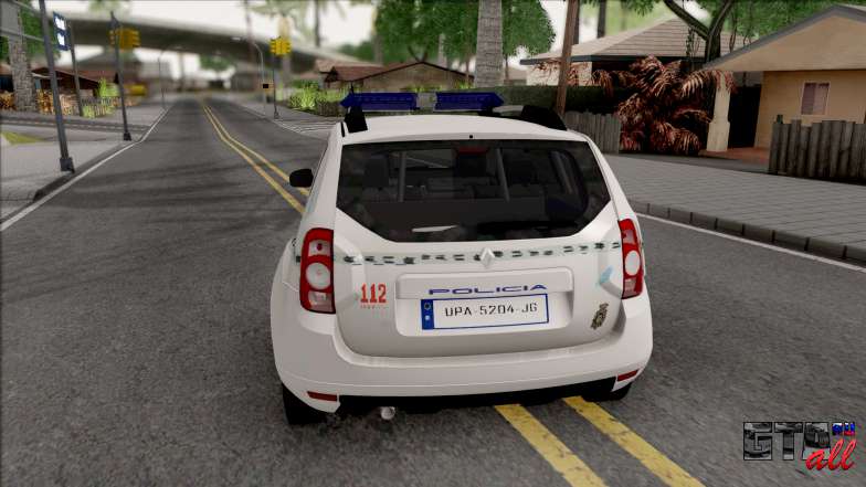 Renault Duster Spanish Police для GTA San Andreas вид сзади