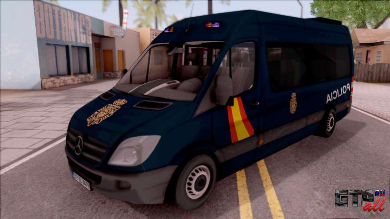 Mercedes-Benz Sprinter Spanish Police для GTA San Andreas вид спереди