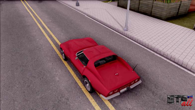 Chevrolet Corvette C3 Stingray для GTA San Andreas вид сверху