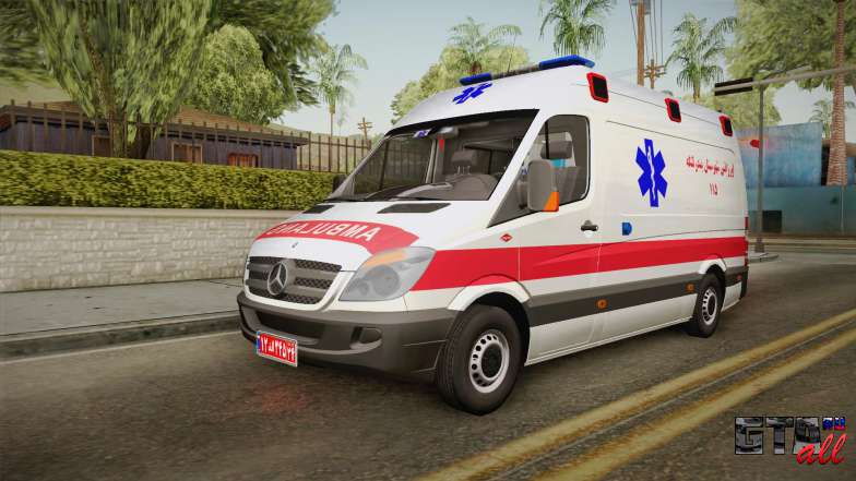 Mercedes-Benz Sprinter Iranian Ambulance для GTA San Andreas вид спереди