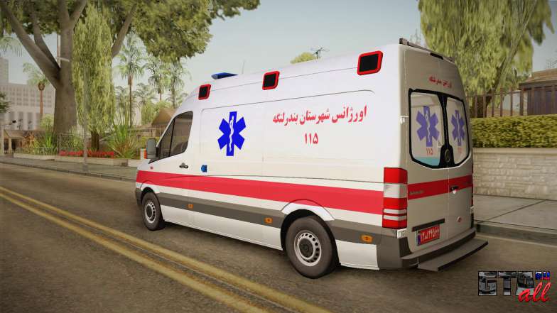 Mercedes-Benz Sprinter Iranian Ambulance для GTA San Andreas вид сбоку