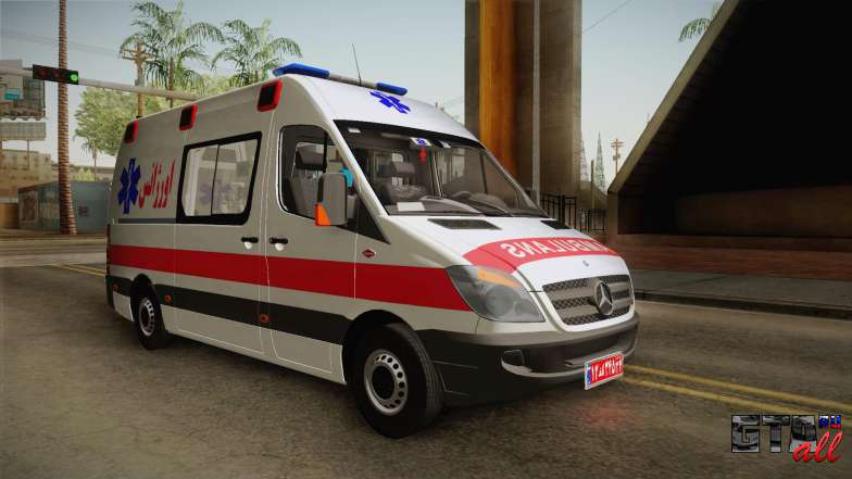 Mercedes-Benz Sprinter Iranian Ambulance для GTA San Andreas экстерьер