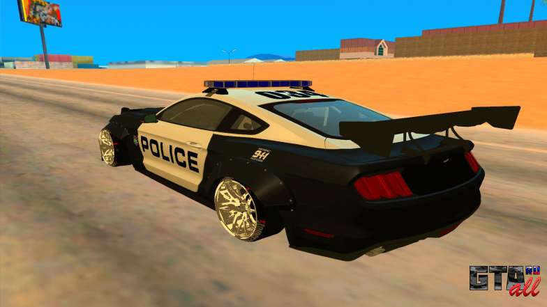 Ford Mustang GT 2015 Police Car для GTA San Andreas вид сзади