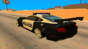 Ford Mustang GT 2015 Police Car для GTA San Andreas вид сзади