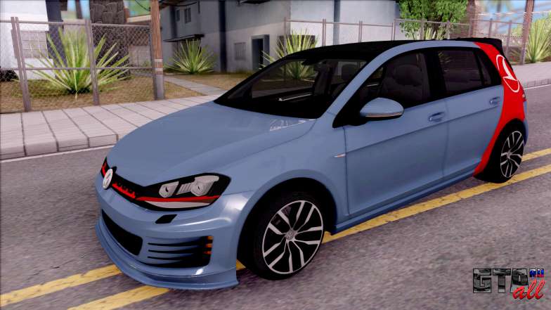 Volkswagen Golf 7 GTI Turkish Airlines для GTA San Andreas вид спереди