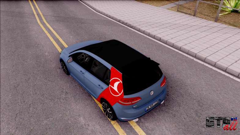 Volkswagen Golf 7 GTI Turkish Airlines для GTA San Andreas вид сверху