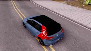 Volkswagen Golf 7 GTI Turkish Airlines для GTA San Andreas вид сверху