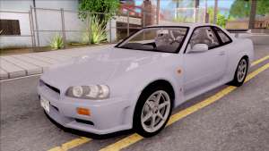 Nissan Skyline GT-R R34 Vspec Stock для GTA San Andreas вид спереди