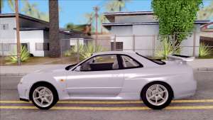 Nissan Skyline GT-R R34 Vspec Stock для GTA San Andreas вид сбоку